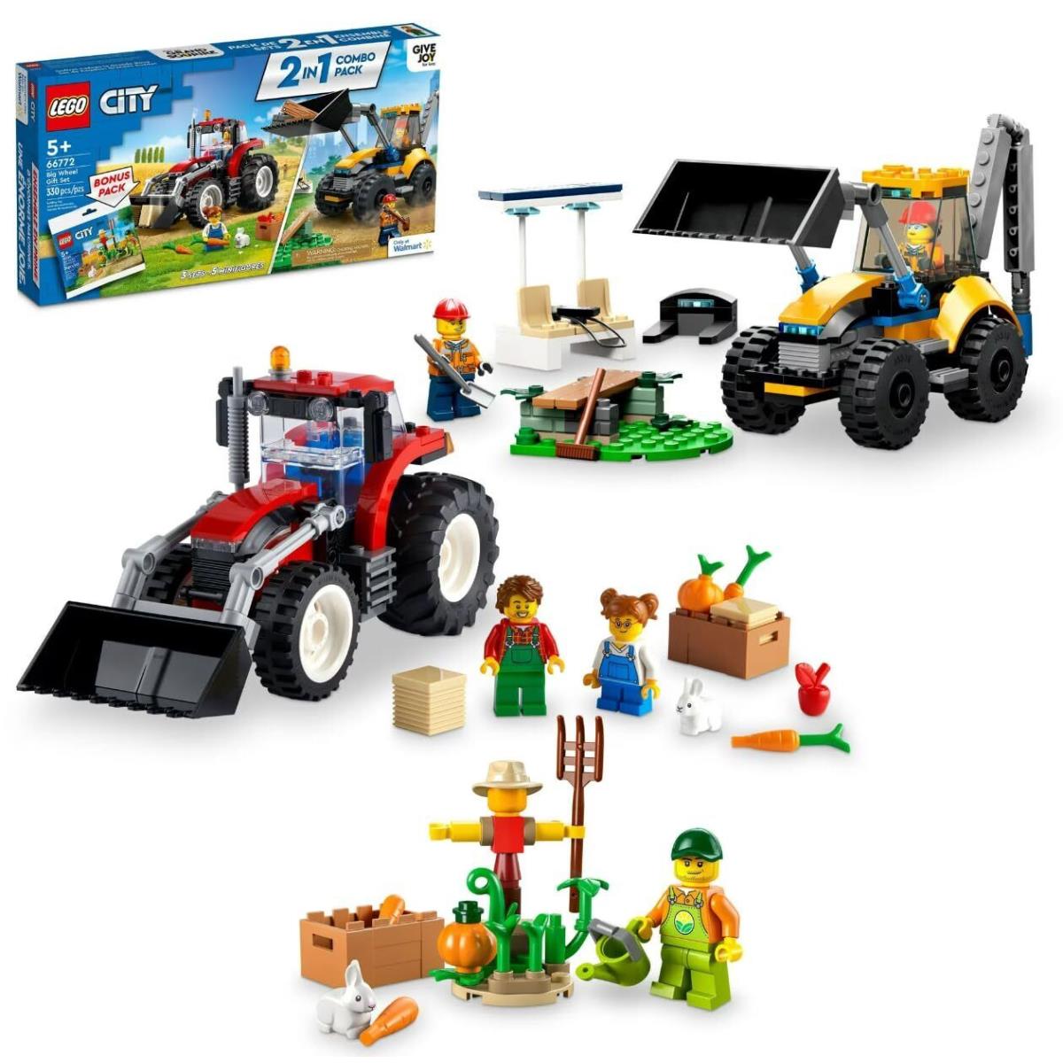 Lego City Big Wheel Gift Set 66772 2in1 Tractor and Construction Digger