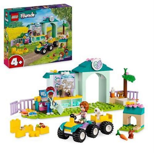Lego Friends Farm Animal Vet Clinic Set with Toy Tractor For 4 Plus Year Old Gir