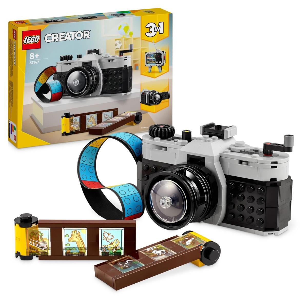 Lego Creator 3in1 Retro Camera Toy to Video Camera to TV Set Kids` Desk Decorat