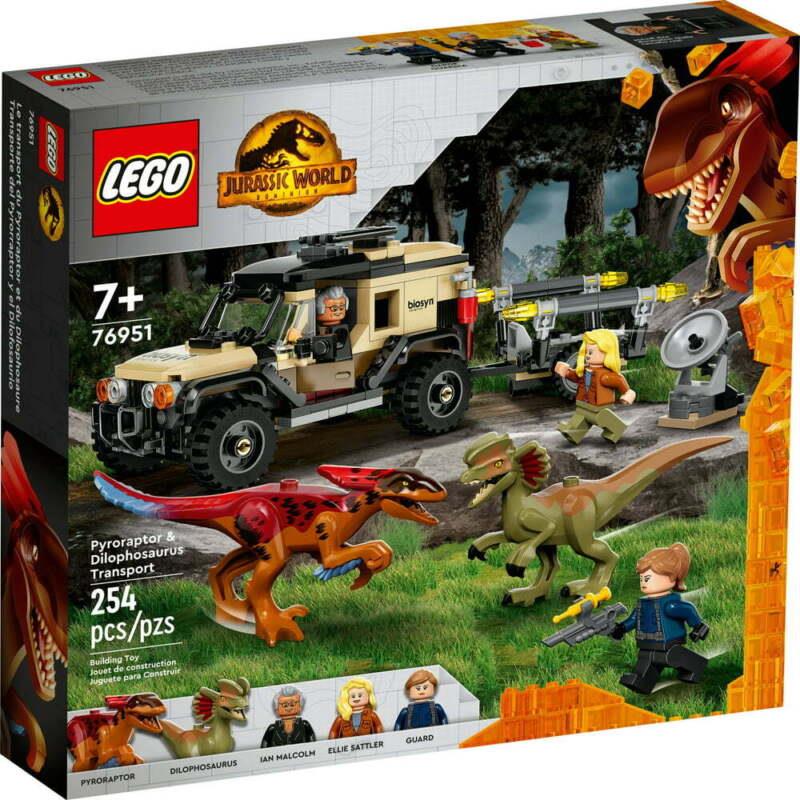 Lego Jurassic World Dominion Pyroraptor Dilophosaurus Transport 76951 Toy Set