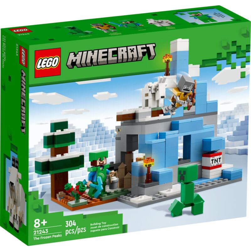 Lego Minecraft The Frozen Peaks 21243 Building Toy Cave Mountain Set Gift