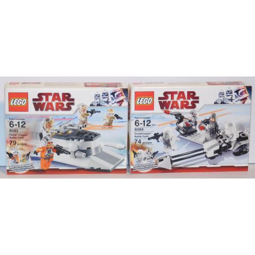 2 Sets Lego Star Wars 8083 Rebel Trooper 8084 Snowtrooper Battle Pack