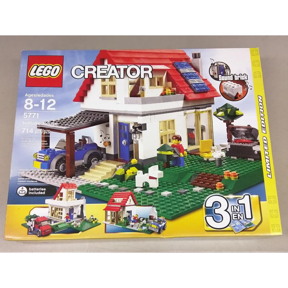 Lego Creator 5771 Hillside House 3-in-1 Cabin Villa Car Dog Sound Brick