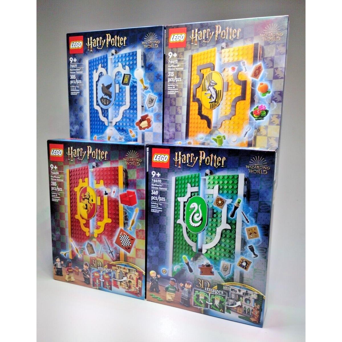 Lego 76409 + 76410 + 76411+ 76412 Harry Potter House Banner Collection