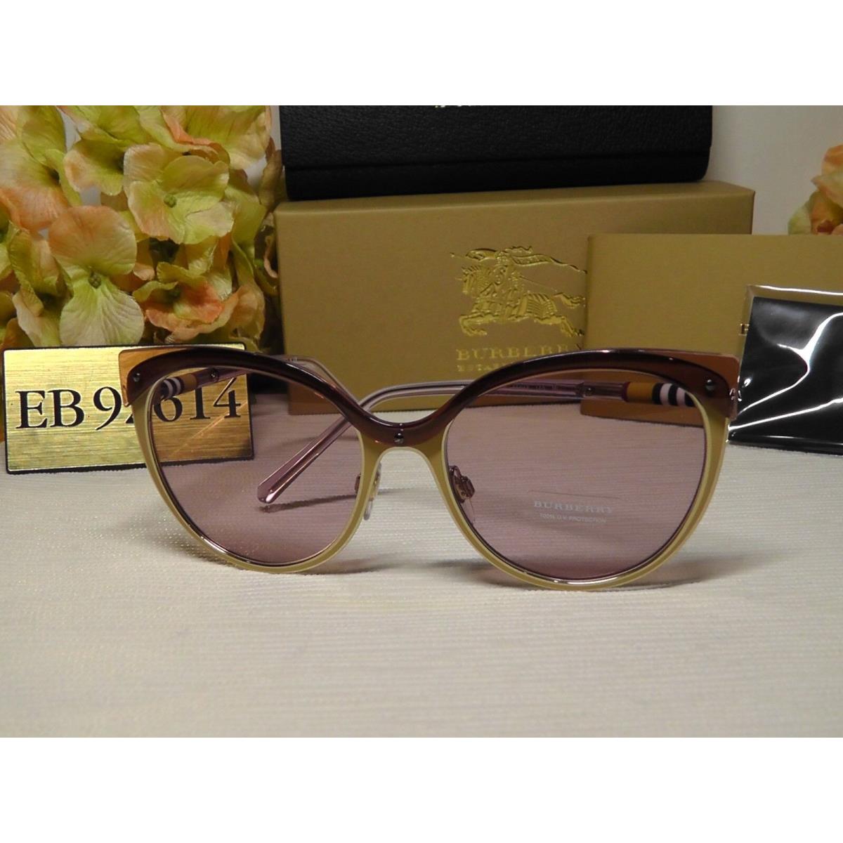 Burberry sunglasses  - Beige/Brushed/ Gold-tone Frame, Light Pink Lens 10