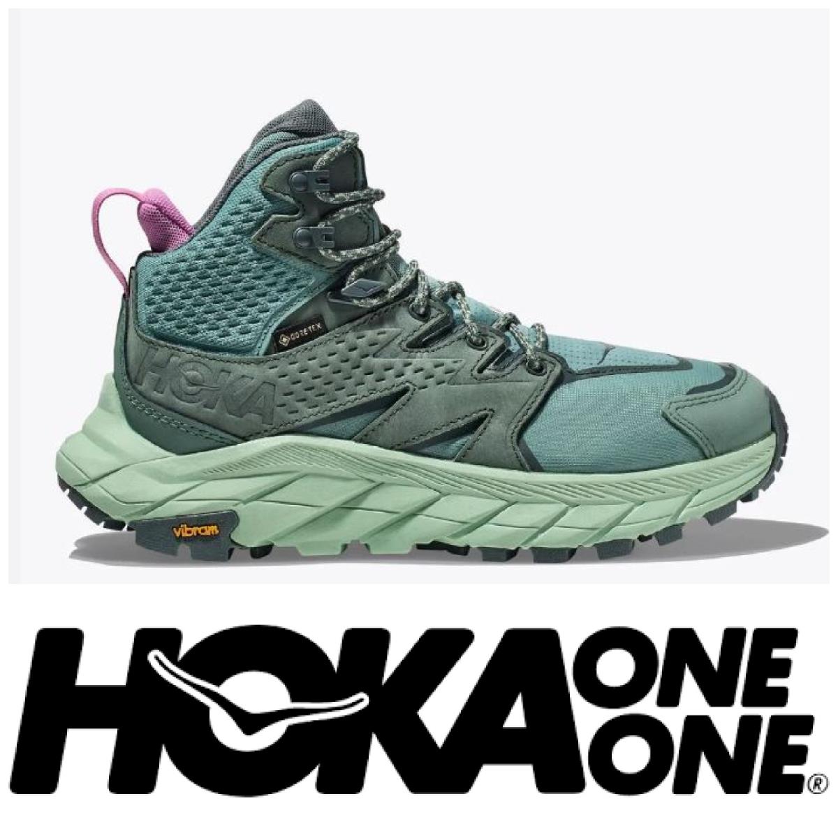 Hoka One One Anacapa Breeze Mid Gtx Trellis Mist Hiking Shoes Women`s Sz 9 - Trellis/Mist Green