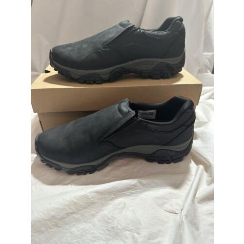 Merrell Shoes Mens Moab Adventure Moc Hiking Black Leather J91833 Size 10