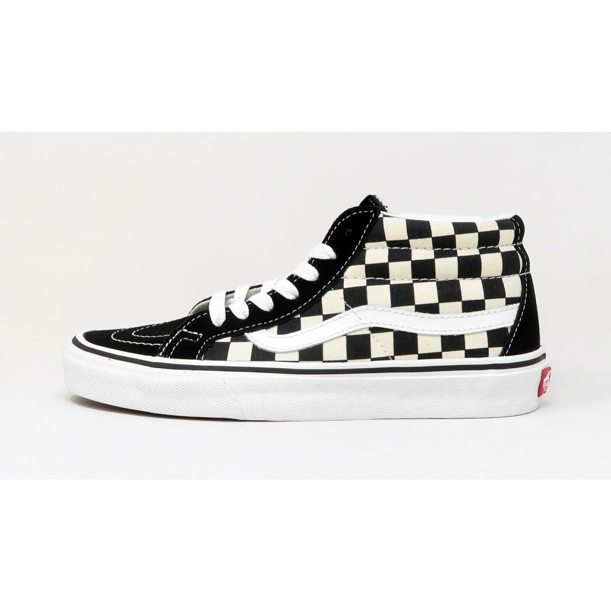 Vans Sk8 Mid Reissue Canvas Checkerboard Women Girls Boys Shoes Sneakers