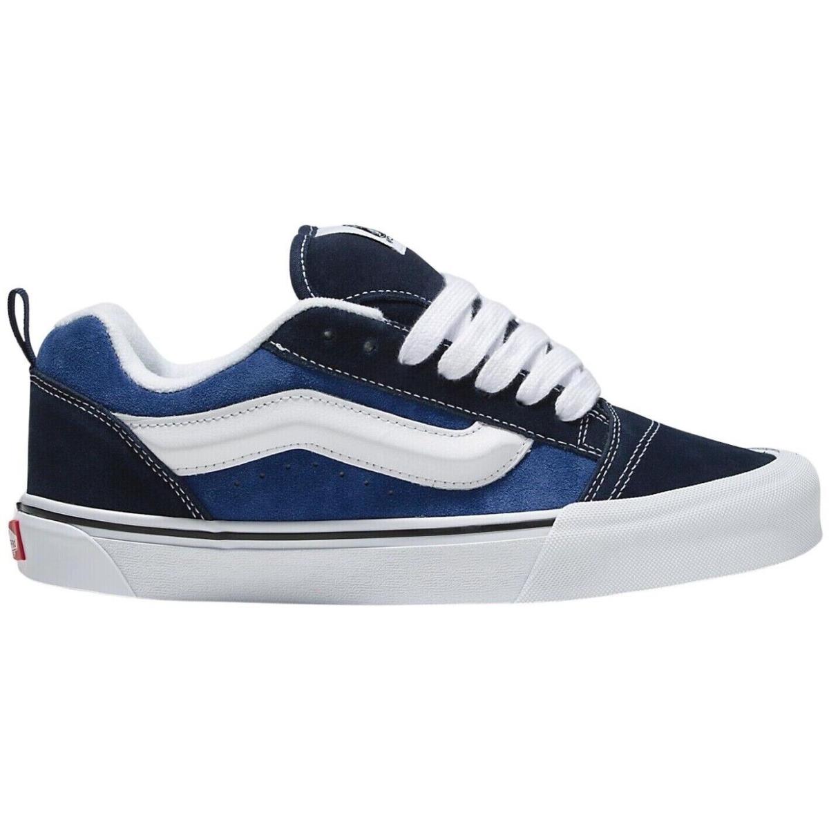 Vans Knu Skool Men`s Casual Skate Shoes All Colors US Sizes 7-14 Navy / True White