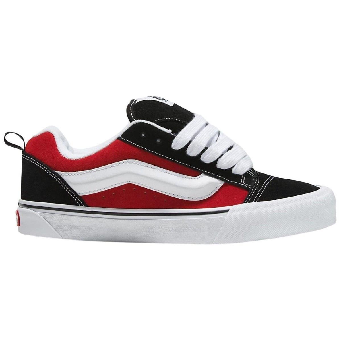 Vans Knu Skool Men`s Casual Skate Shoes All Colors US Sizes 7-14 Red / True White