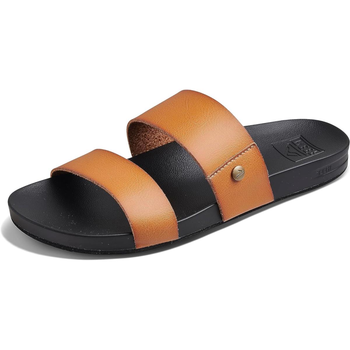 Reef Women`s Cushion Vista Slide Sandal Cognac Black