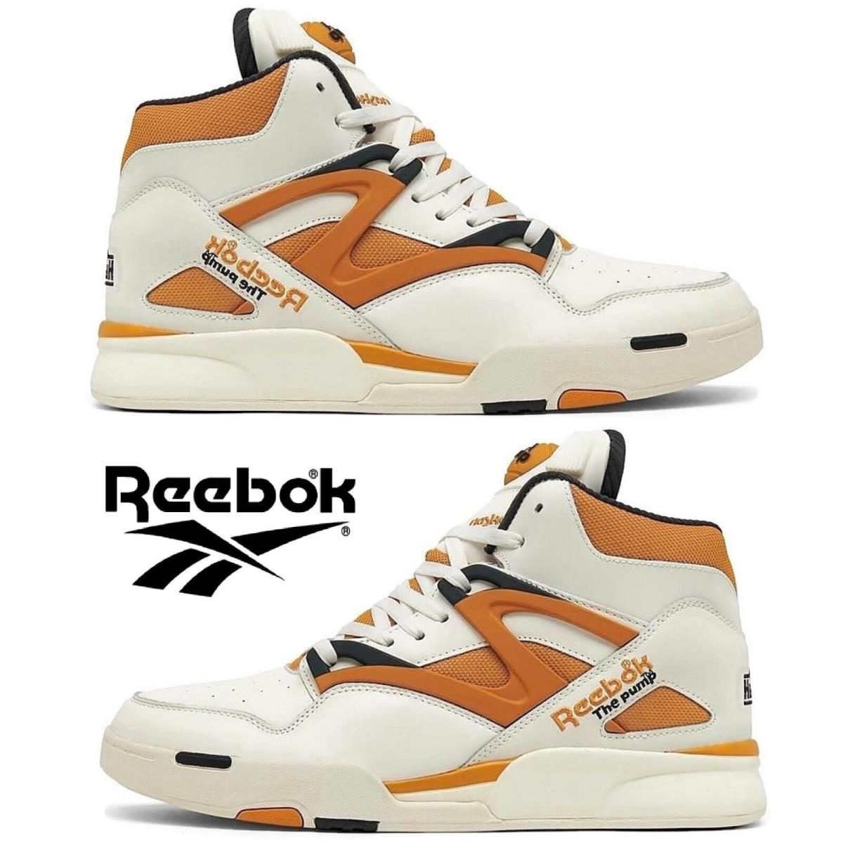Reebok Pump Omni Zone 2 Basketball Shoes Men`s Sneakers Running Casual Sport - White, Manufacturer: Chalk/Radiant Ochre/Pure Grey