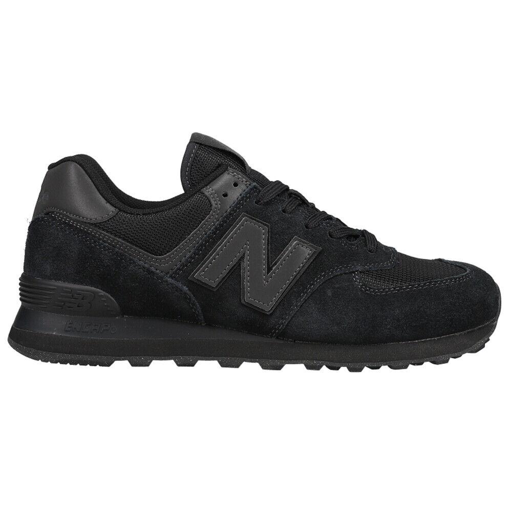 New Balance 574 Lace Up Mens Black Sneakers Casual Shoes ML574EVE