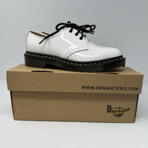 Dr Martens Patent Lamper Shoes Women`s 6 White 1461 Oxfords Airwair Doc Martens