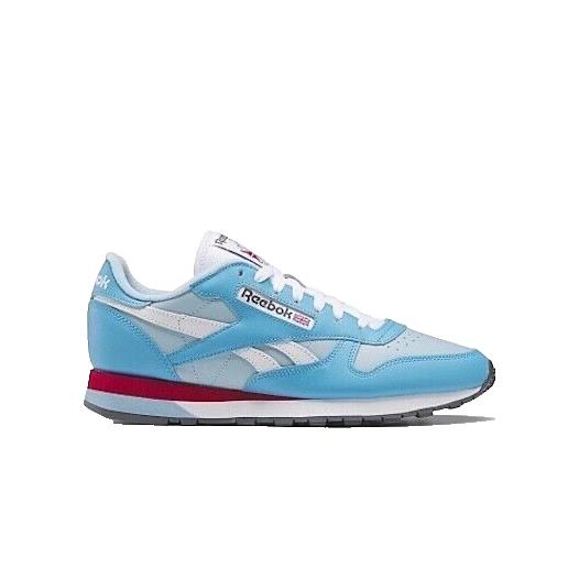 Men Reebok Classic Leather Running Shoes Size 10.5 Aqua Blue Red White IG2988