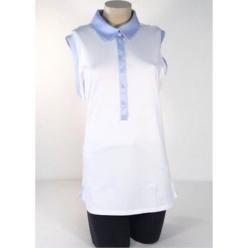Adidas Golf Puremotion White Sleeveless Polo Shirt Women`s