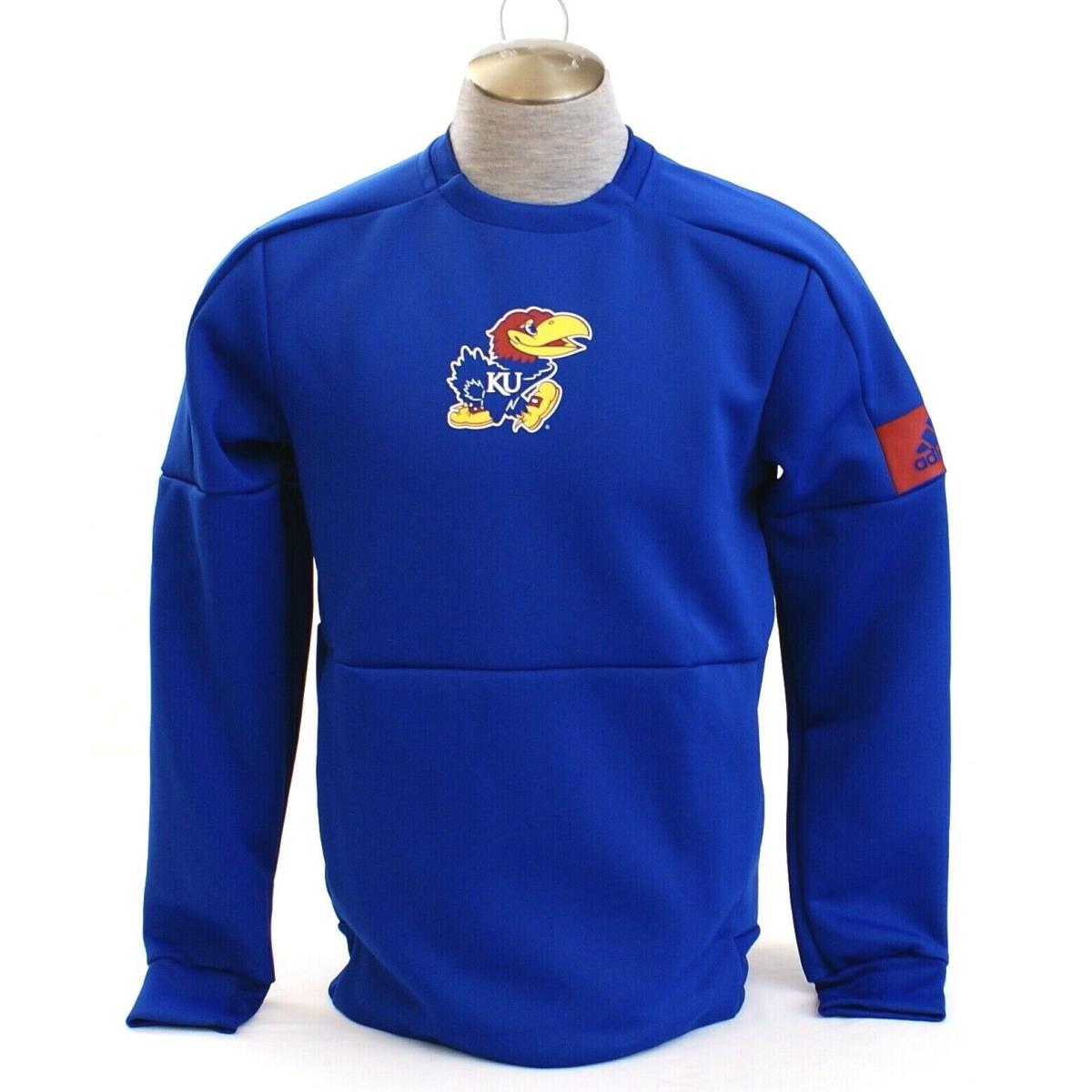 Adidas Kansas Jayhawks Game Mode Crew Pullover Sweatshirt Men`s