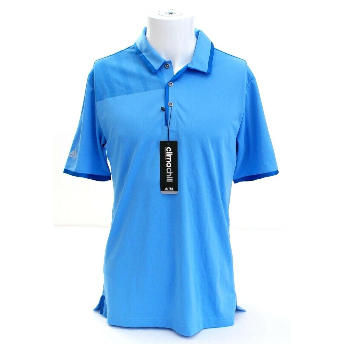 Adidas Golf Climachill Blue Short Sleeve Polo Shirt Men`s