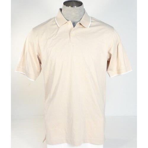 Adidas Golf Climalite Cotton Beige Short Sleeve Polo Shirt Men`s