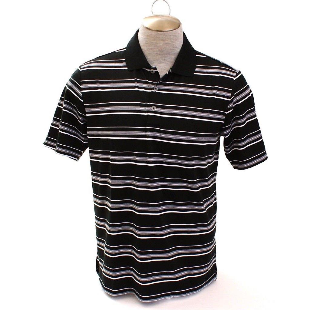 Adidas Golf Puremotion Black White Short Sleeve Polo Shirt Men`s
