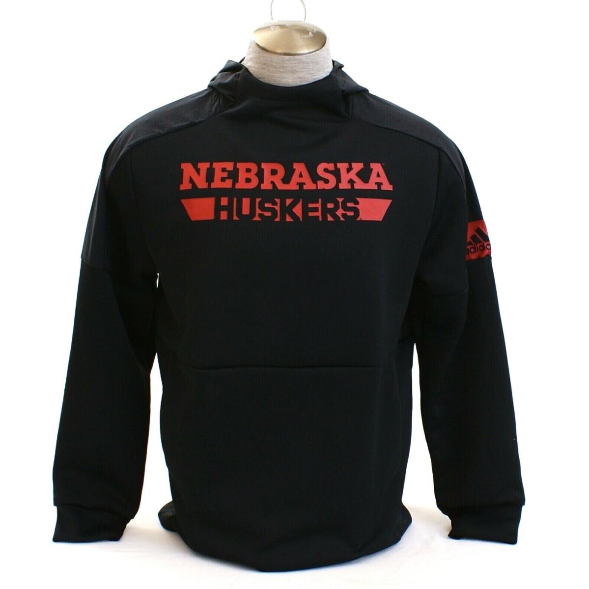 Adidas Black Nebraska Huskers Game Mode Pullover Hoodie Sweatshirt Men`s - Black