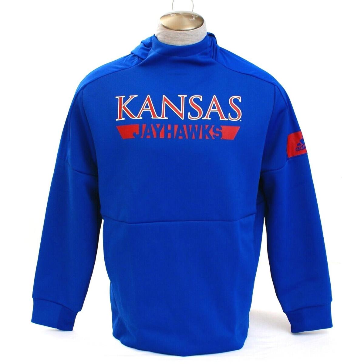 Adidas Blue Kansas Jayhawks Game Mode Hoodie Hooded Sweatshirt Men`s
