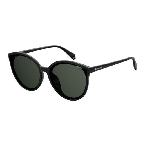 Polaroid 4082/F/S Cat Eye Sunglasses Black Gemstone Accents/polarized Grey 62 mm