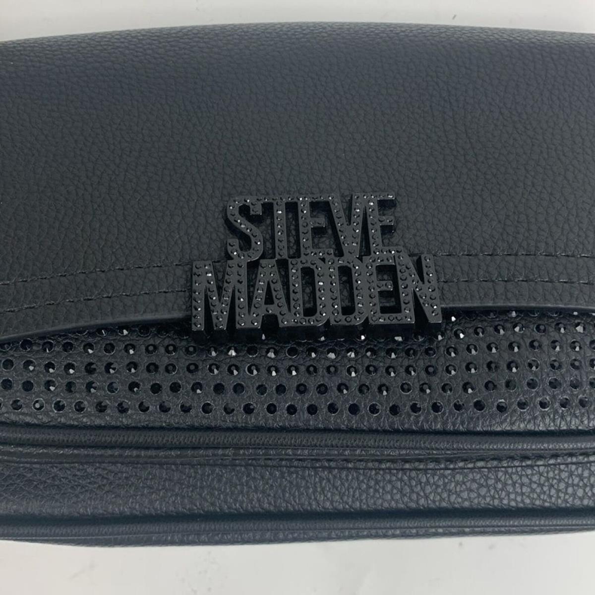 Steve Madden Black Crossbody Chain Bag Coin Purse Snap Close Pockets