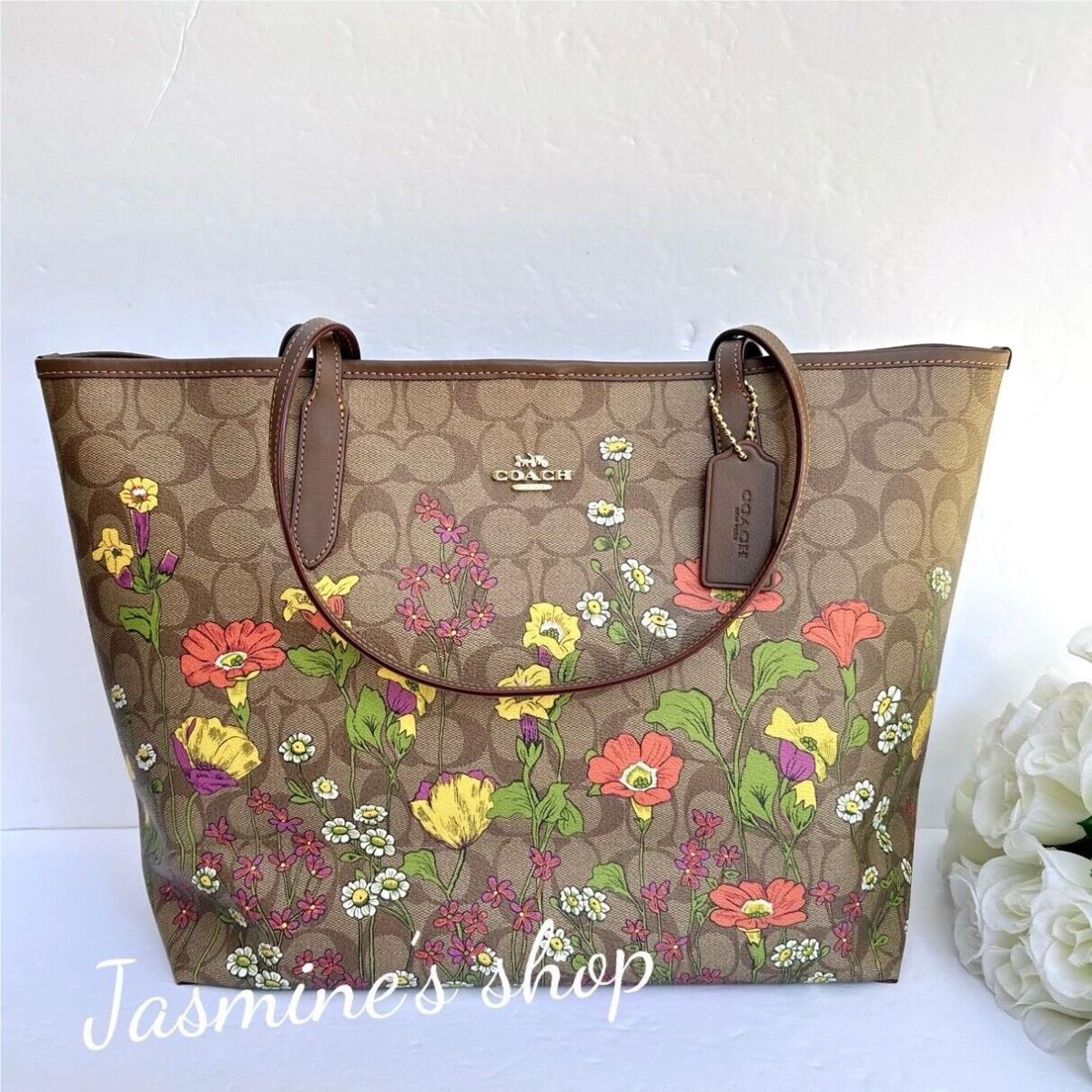 Coach City Tote Bag In Signature Canvas with Floral Print CR165