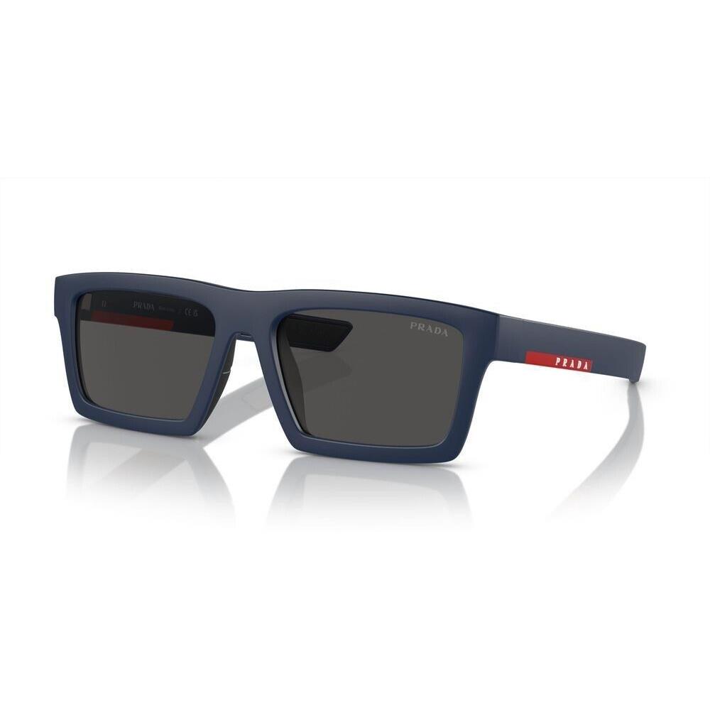 Prada Linea Rossa 02ZSU Sunglasses MAG06F Matte Blue Dark Grey Lens