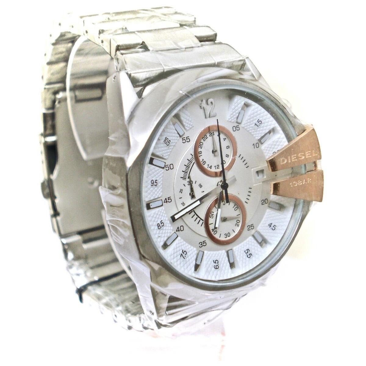 Diesel Chronograph Quartz Watch DZ4249 White Dial Rose Gold Accents /no Box