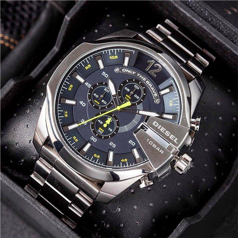 Diesel Men`s Mega Chief Chronograph Stainless Steel Watch DZ4465