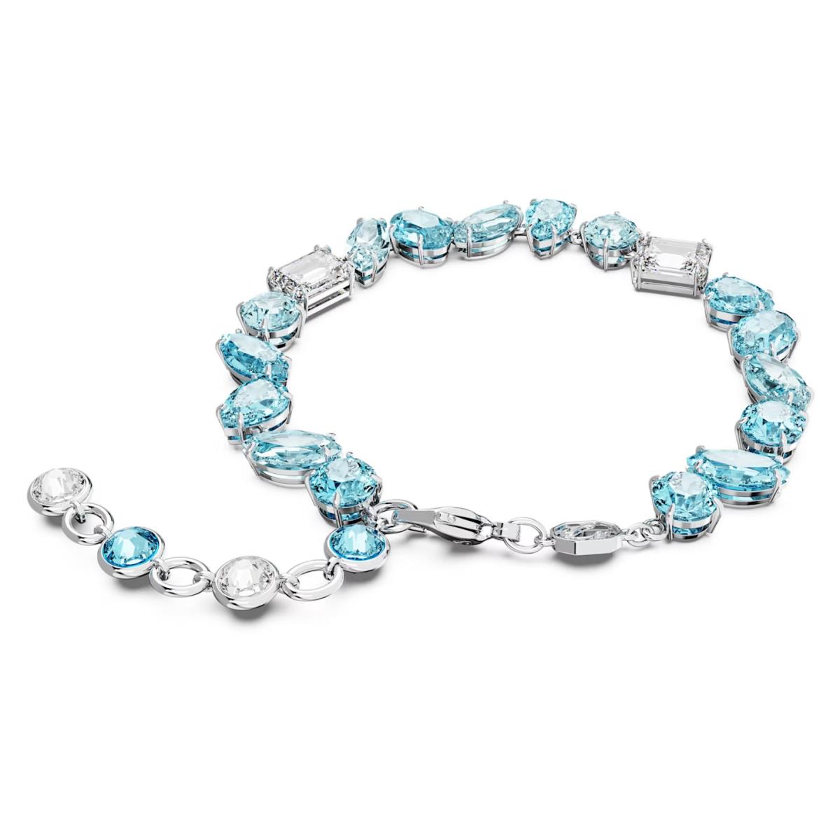 Swarovski Crystal Gema Bracelet Mixed Cuts Blue Rhodium Plated 5666018