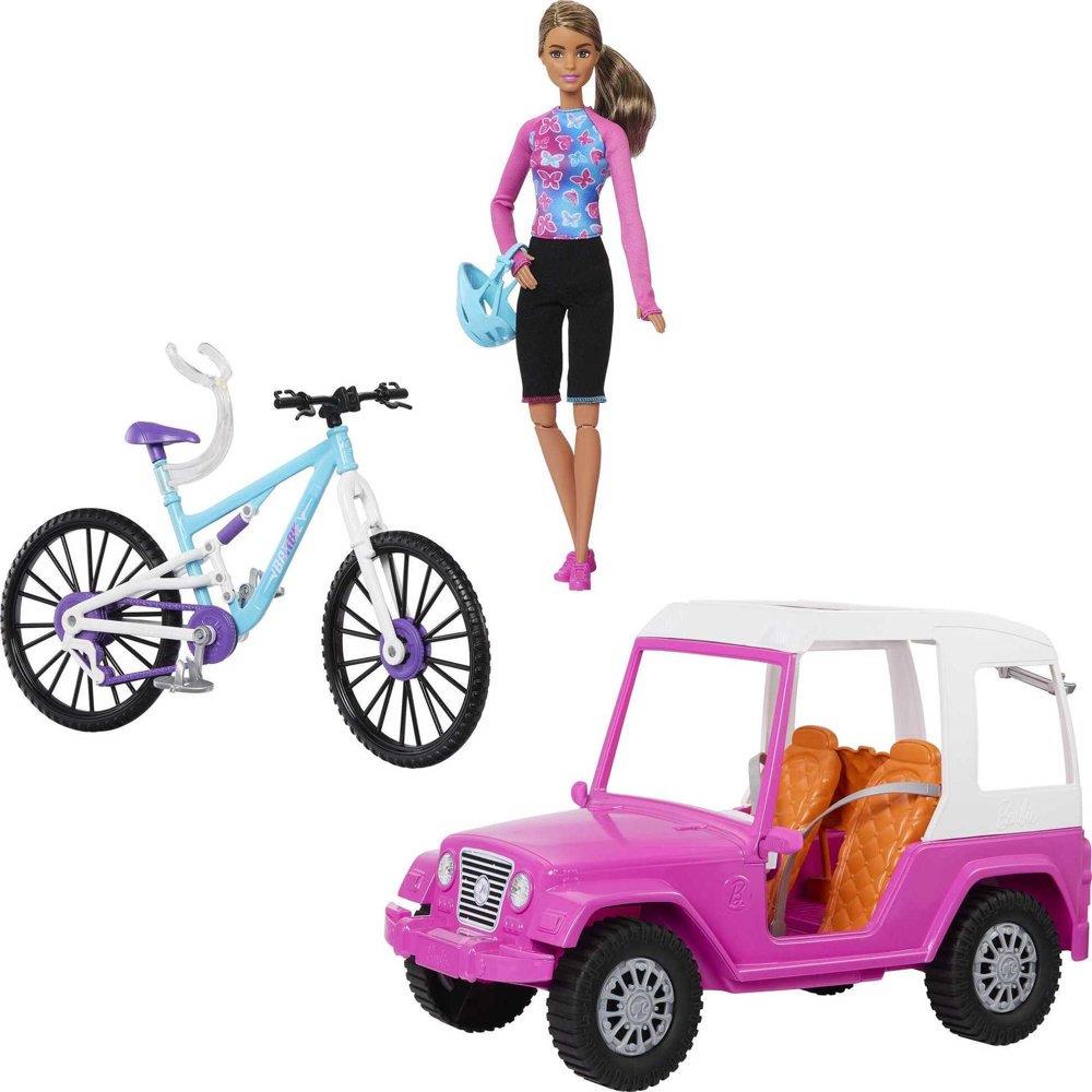 Barbie Doll and Mountain Bike Bundle with Barbie Car Toy Gift