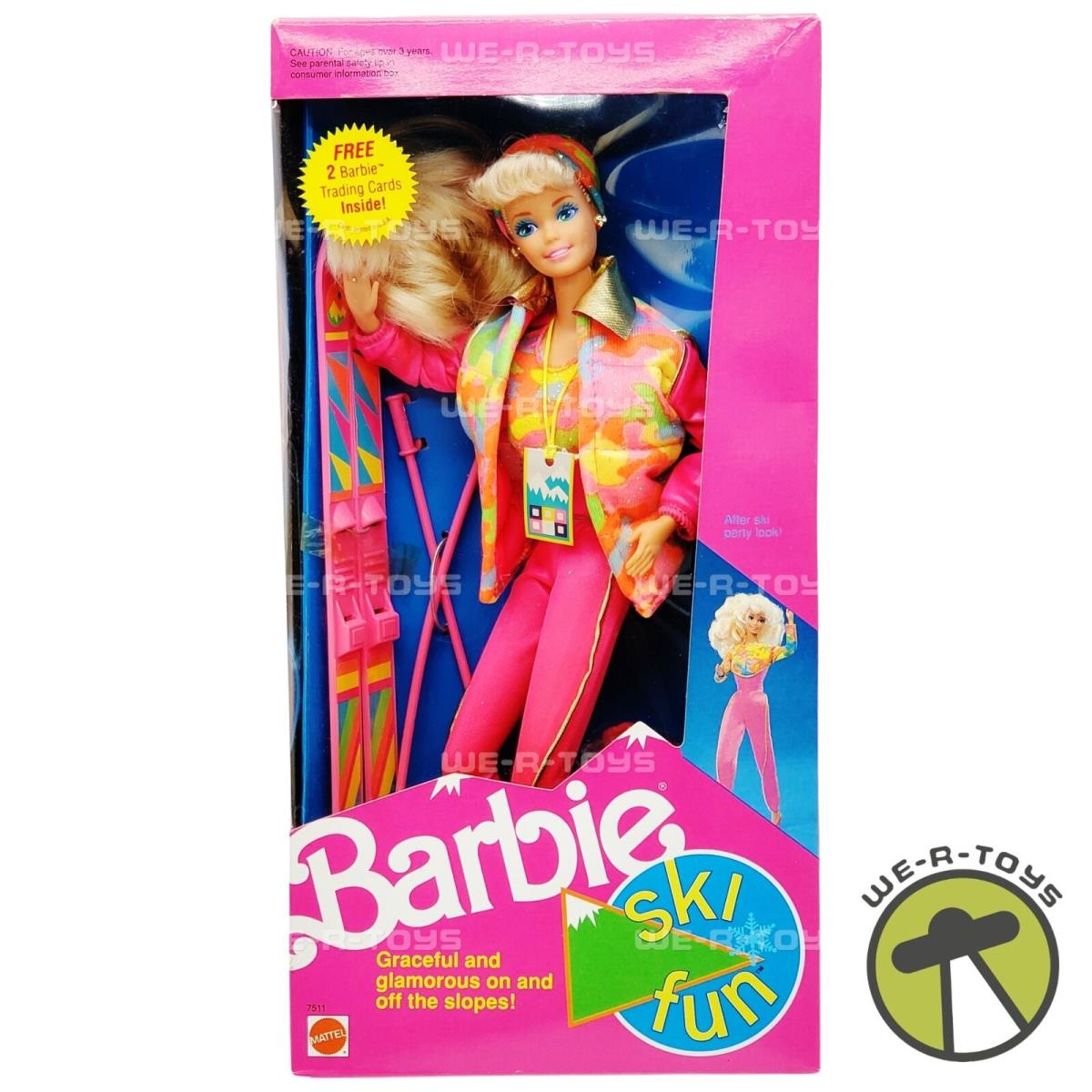 Ski Fun Barbie Doll 1991 Mattel 7511 Nrfb