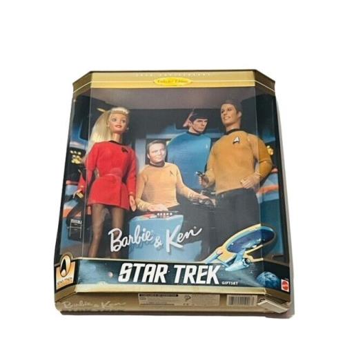 Star Trek Barbie Gift Set Captain Kirk Spock Collector 30th Anniversary Mattel