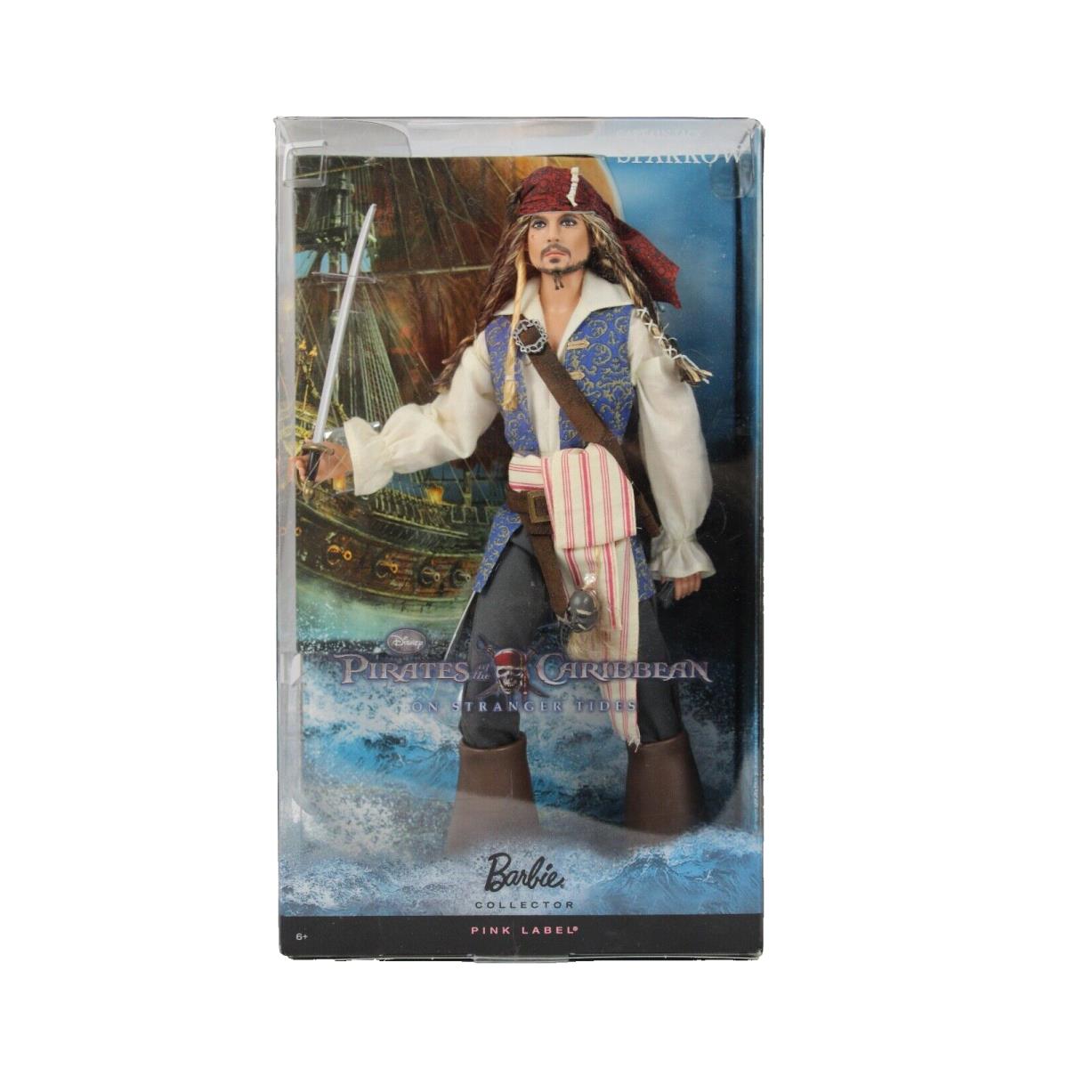 Barbie Jack Sparrow Pirates of The Caribbean Pink Label 2010 T7655 Nrfb Rare