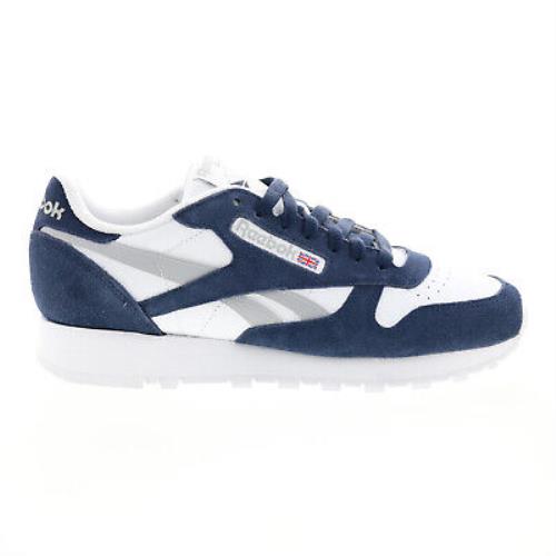 Reebok Classic Leather GX9314 Mens Blue Suede Lifestyle Sneakers Shoes