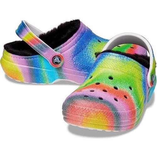 Crocs Unisex-adult Classic Tie Dye Lined Clogs Fuzzy Slippers