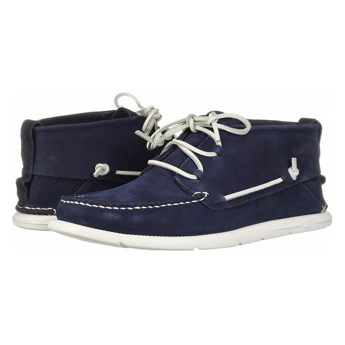 Ugg Beach Moc Chukka Boot Leather Men`s Ankle Shoes True Navy Sizes 10 11.5 - True Navy