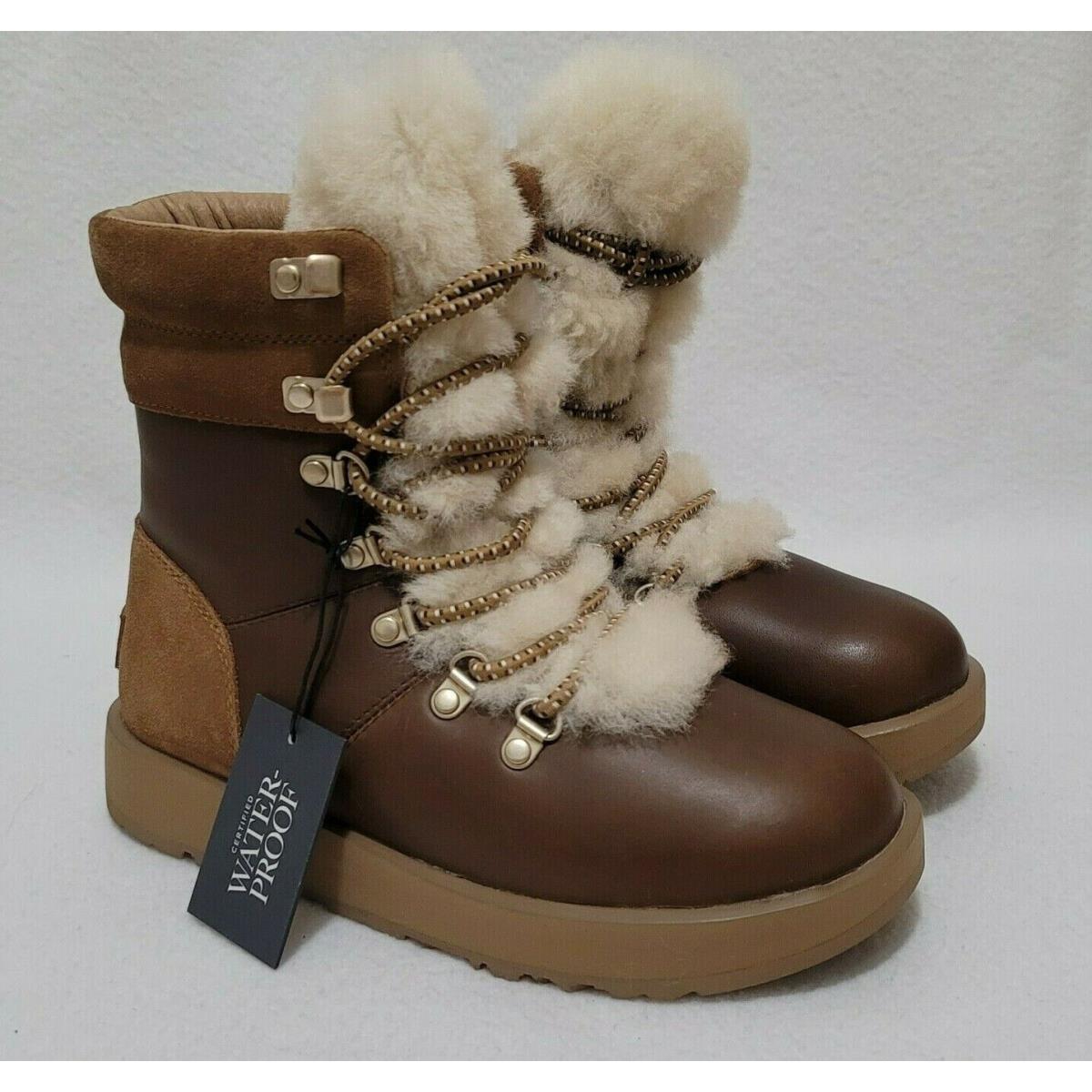 Ugg Viki Chestnut Waterproof Leather Sheepskin Short Boots Shoes US 5 Eur 36