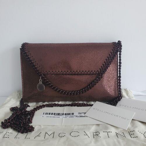 Stella Mccartney Mini Falabella Crossbody Handbag Bag Bronze Purple Shimmer