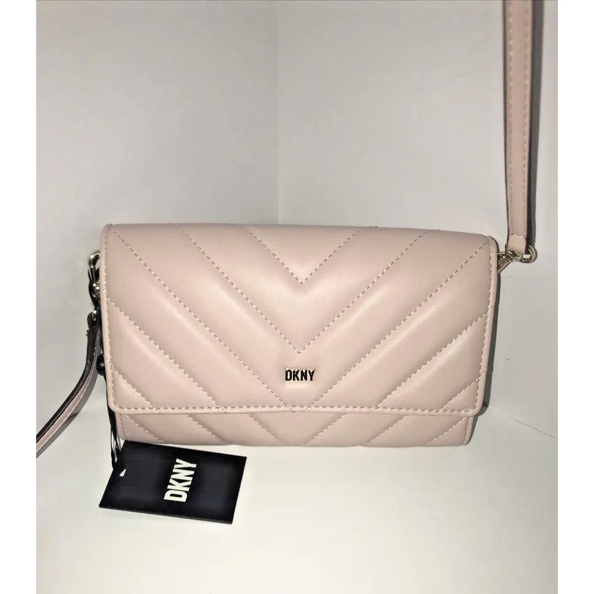 Dkny Veronica Wallet ON String Crossbody Purse Clutch Blush Pink