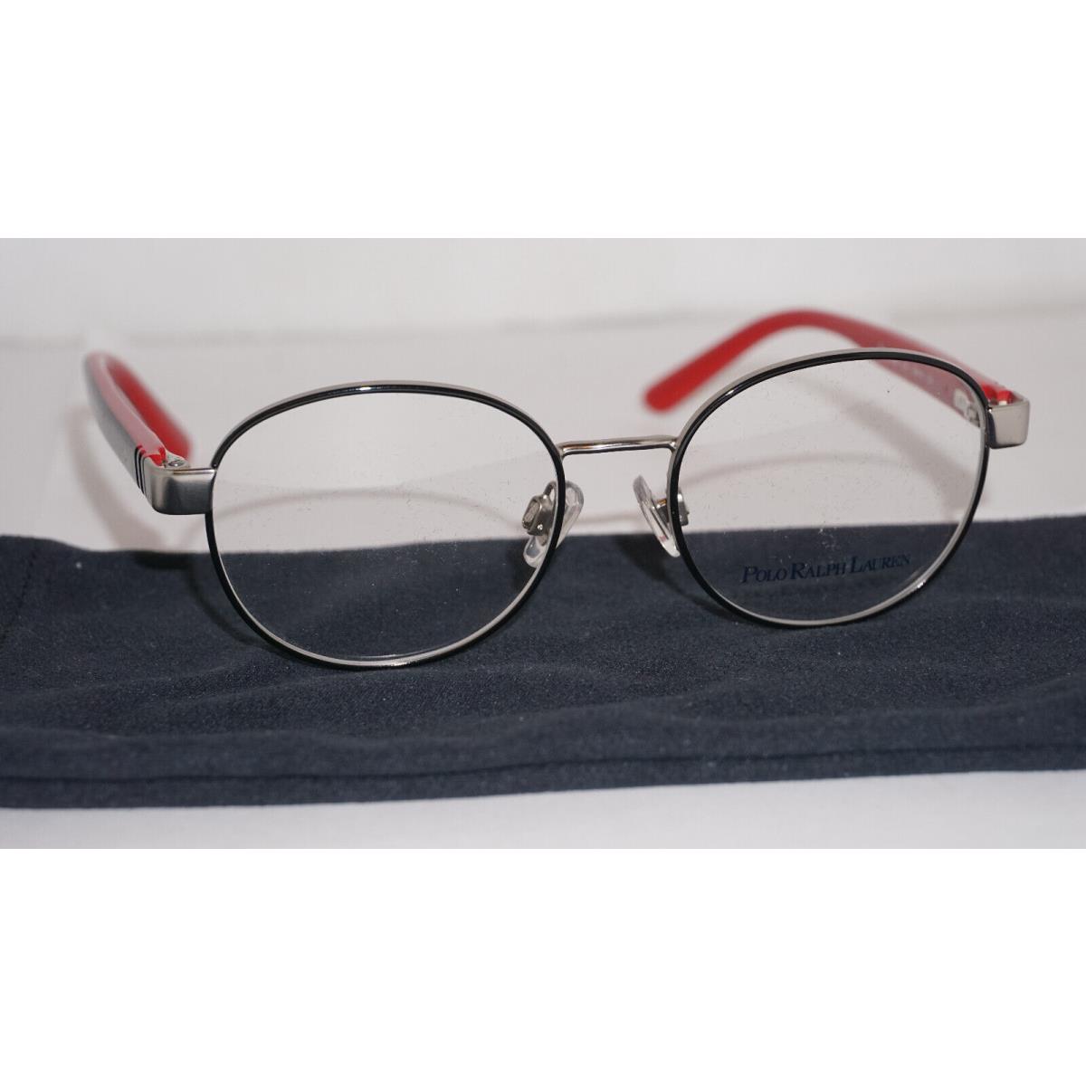 Polo Ralph Lauren Eyeglasses Round Black Silver Red 8038 3217 45 15 130