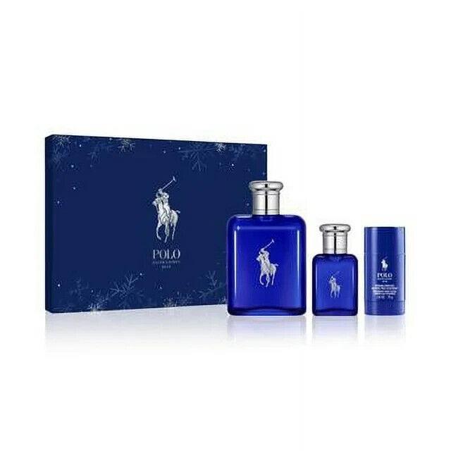 Ralph Lauren Polo Blue 3PC Set 4.2oz Edt Spray + 1.36oz Edt Spray + 2.5oz Deo