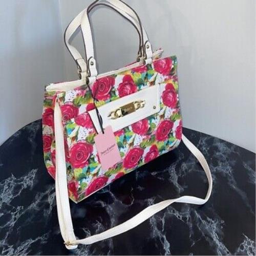 Women s Handbag Juicy Couture Off Chain Tote Malibu Rose White Floral