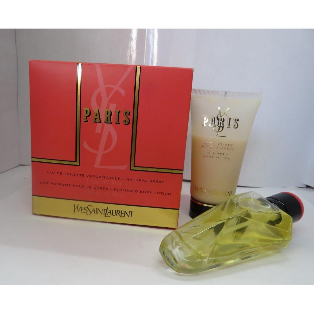 Paris BY Yves Saint Laurent Set: 1 oz Eau DE Toilette Spray+body Lotion 1.6 oz