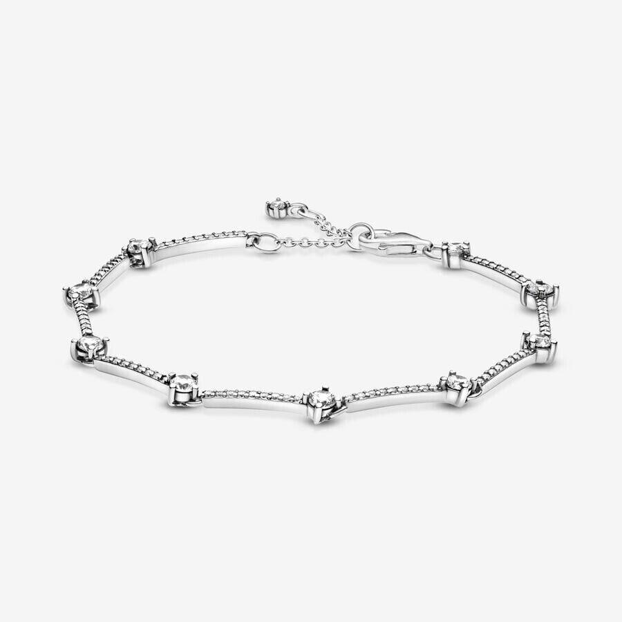 Pandora Pave Sparkling Bars Bracelet Size 18