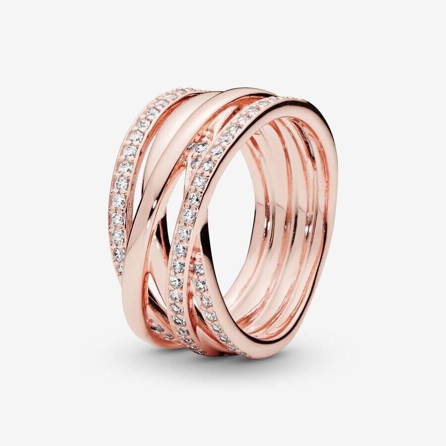 Pandora Rose Polished Lines Ring Size 50 5