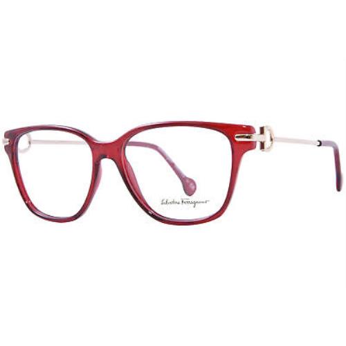 Salvatore Ferragamo SF2864 604 Eyeglasses Frame Women`s Burgundy Full Rim 53mm